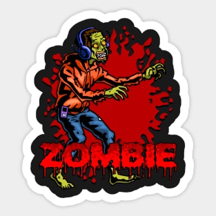 Zombie Music Sticker